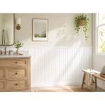 Painel Ripado de Parede Branco 1,97m x 1,02m com Arremate - no ambiente