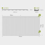 Painel Ripado de Parede Branco 1,97m x 1,02m com Arremate - medidas