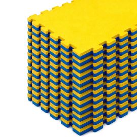 Kit 12 Tatames EVA 30mm - Amarelo e Azul 1x1m