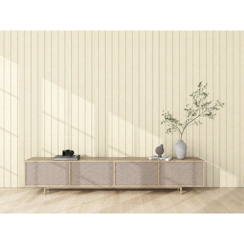 Painel Acústico Ripado de Parede Branco 2,40m x 60cm - no ambiente