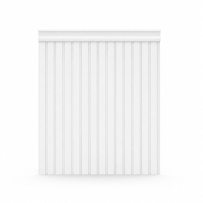 Painel Ripado de Parede Branco 1,97m x 1,02m com Arremate - frente