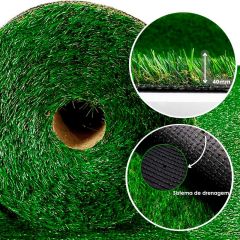 Rolo de 50m² Grama Sintética 40mm Profissional c/ Proteção UV e Antifungo