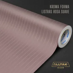 Vinil Adesivo Alltak Kroma Listras Rosa Suave