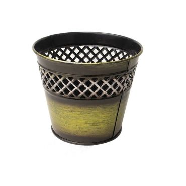 Vaso de Metal Decor p/ Flores - 15 x 14 cm - Verde