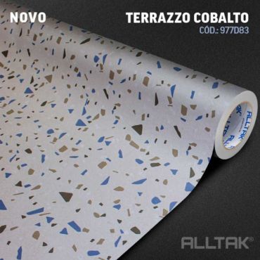 Vinil Adesivo Terrazzo Cobalto -  1 x 120cm - Para Envelopamentos 