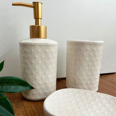 Kit Para Banheiro Em Porcelana - 3 Peças - singulare