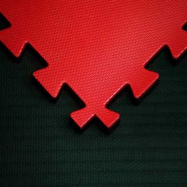 Kit 12 Tatames EVA 40mm  - Bicolor - (Vermelho e Preto) 1x1