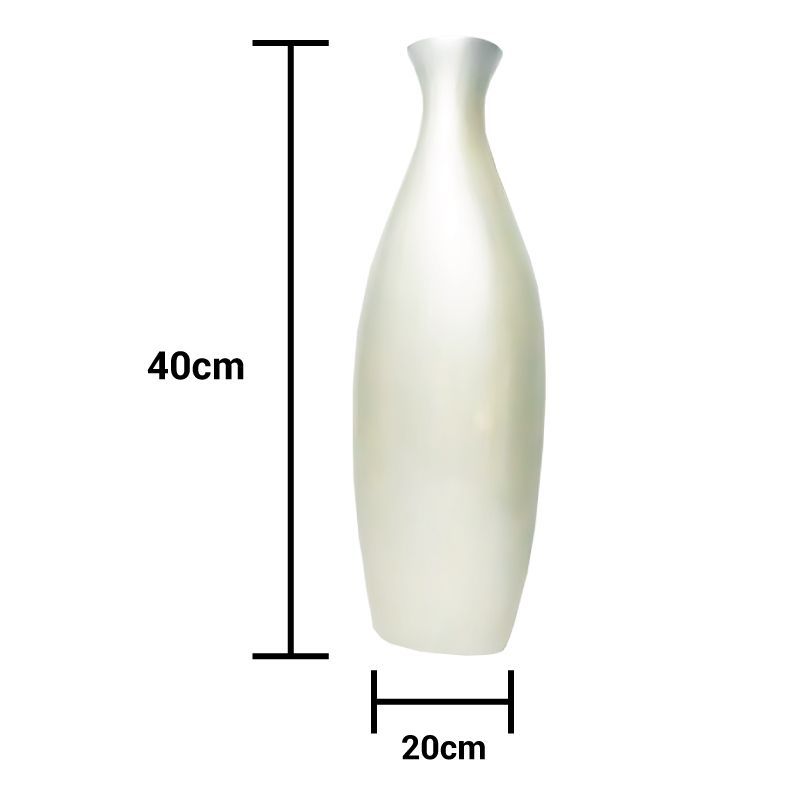 Vaso Decorativo em Alumínio 40X20cm BrancoVaso Decorativo em Alumínio 40X20cm Branco