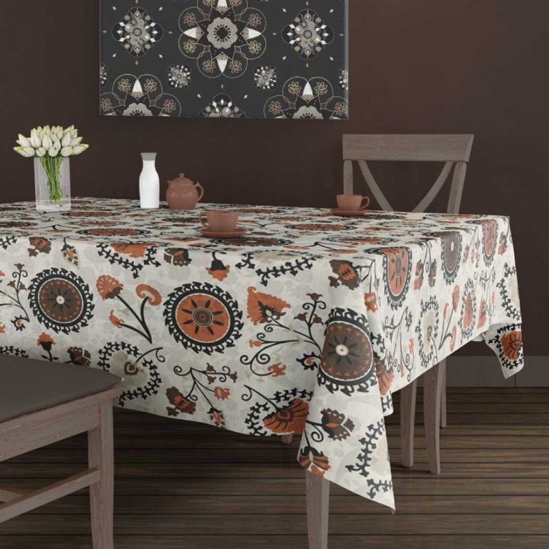 Forro de Mesa Uzoo Termico Floral/patchwork Bege - Pç