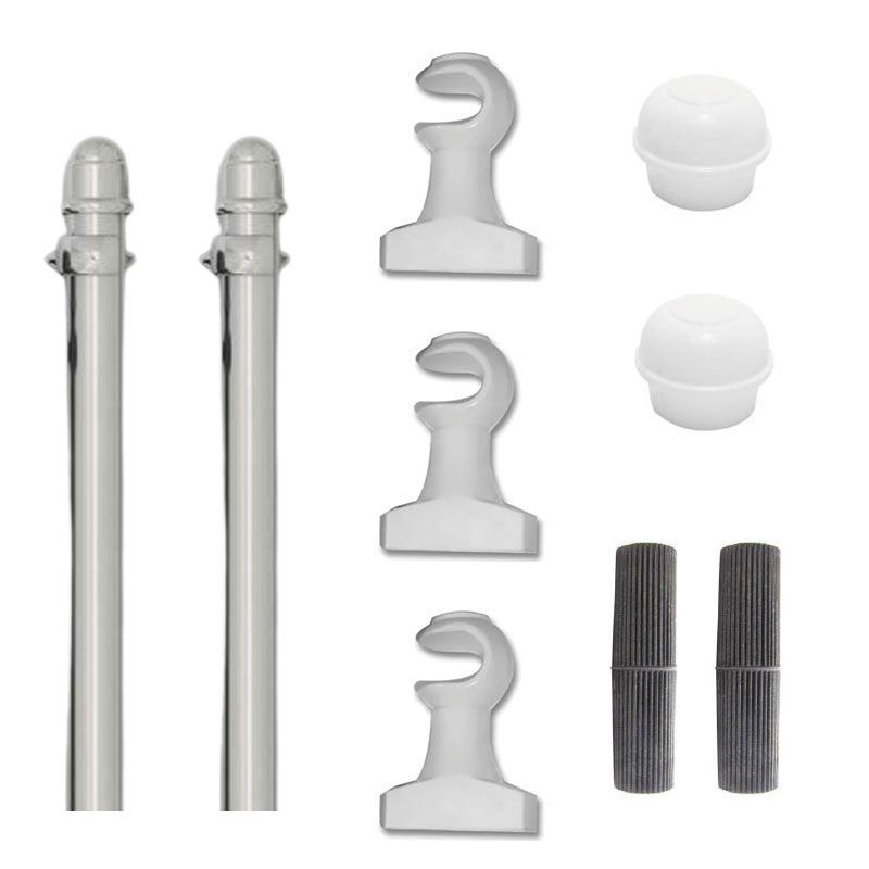 Kit simples N1 - 3,00mt com emenda - 3 suportes - Branco