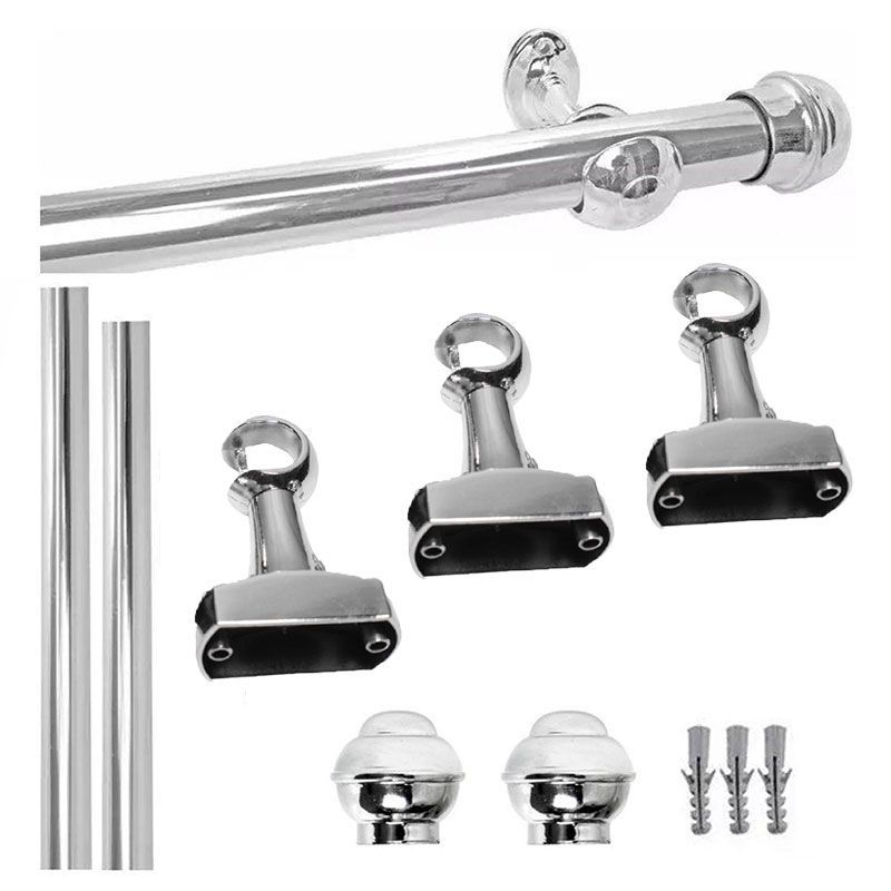 Kit simples N1 - 3,00mt com emenda - 3 suportes - Cromado