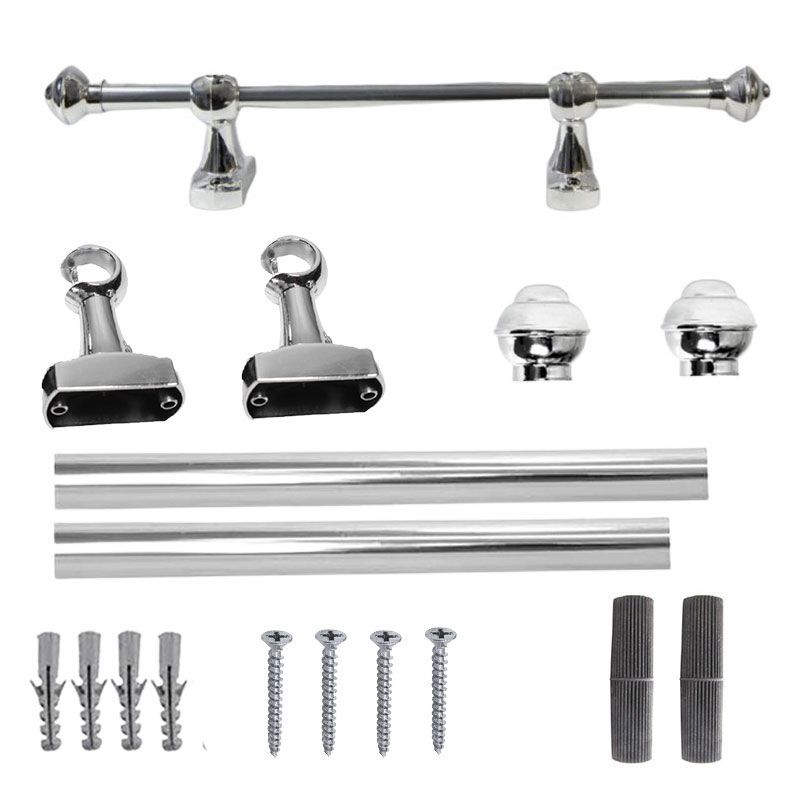 Kit simples N2 - 1,5mt - 2 suportes - Cromado