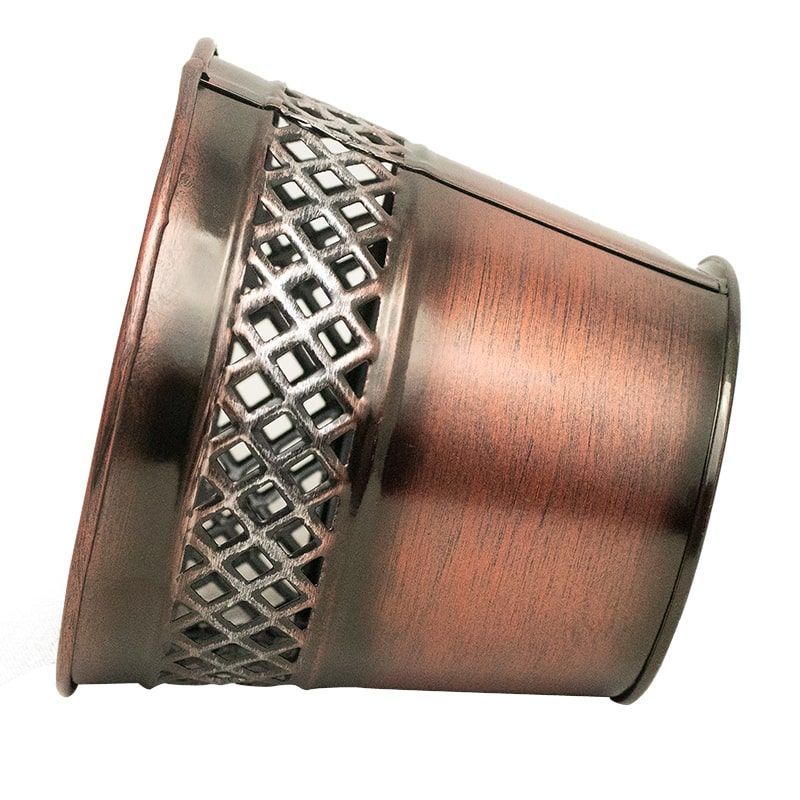 Vaso de Metal Decor p/ Flores - 14 x 12 cm - Marrom