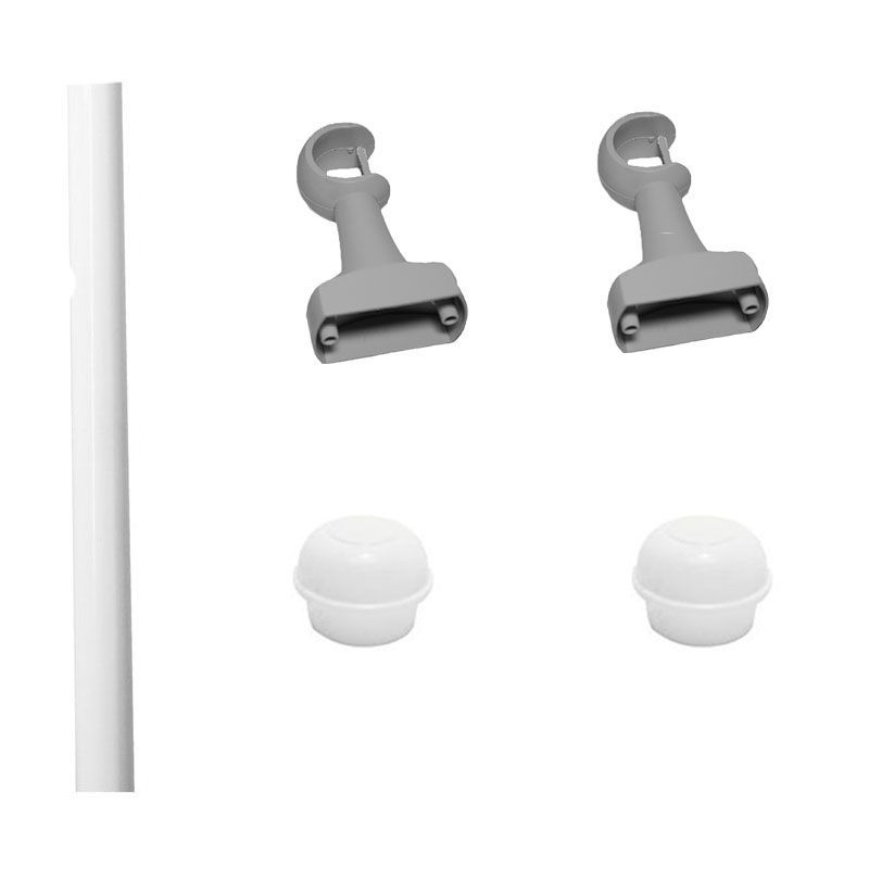 Kit simples N1 - 1,5mt - 2 suportes - Branco