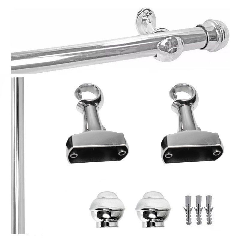 Kit varão simples N1 - 2,00mt - 2 suportes - Cromado