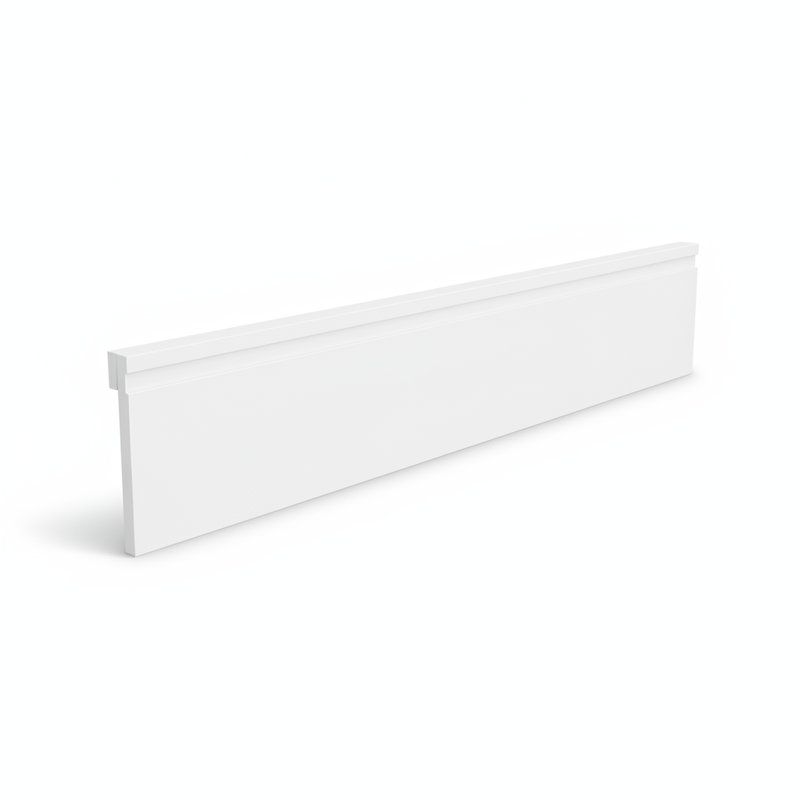 Rodape Sobrepor Branco Liso 12 CM - 1CM Espessura