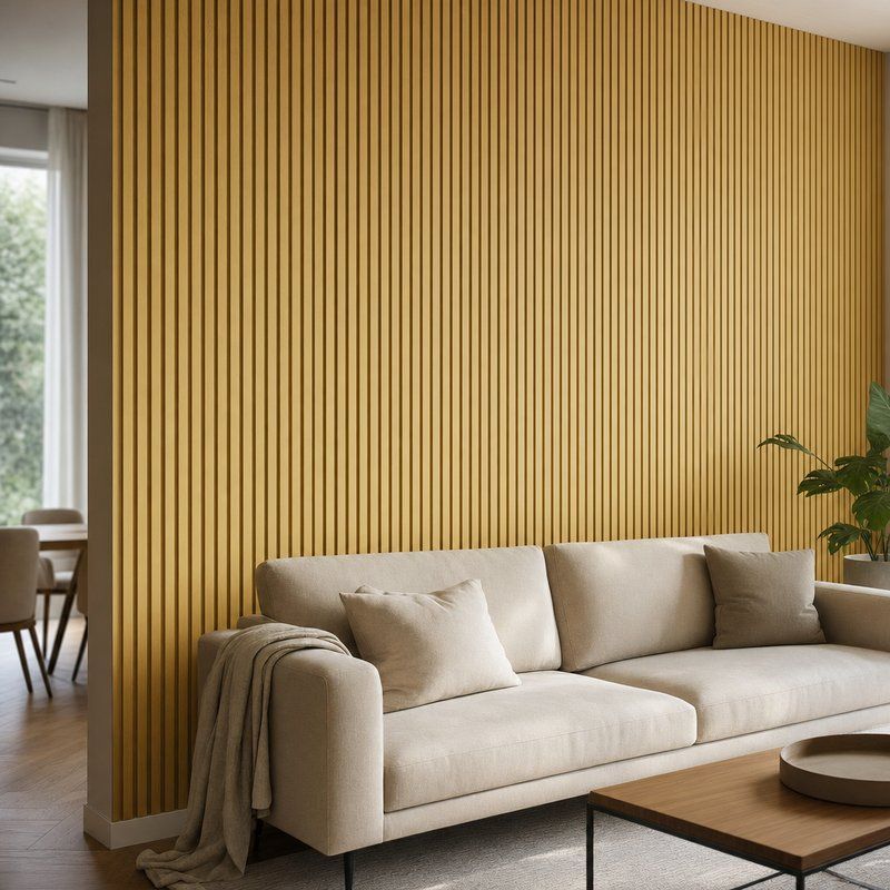 Painel Ripado Autocolante Carvalho Natural Decofix 0,6x2,8m - FC7052-2-F — ambiente