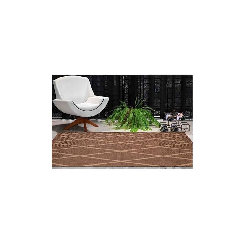 Tapete Eco-Nature Labirinto Cor 77 Bege/Chumbo