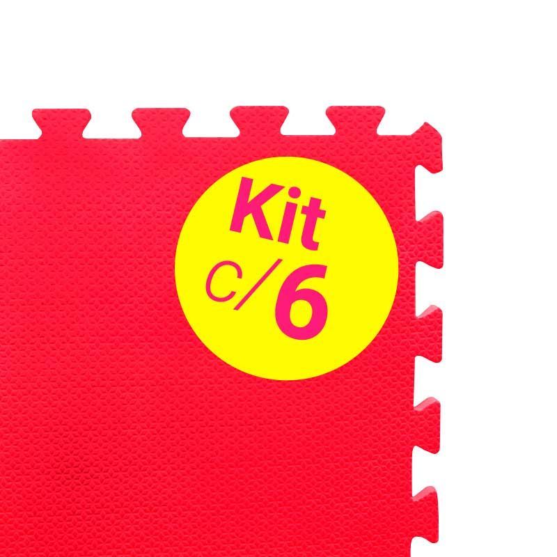 Kit 6 Tatames EVA 20mm - Vermelho - 1x1