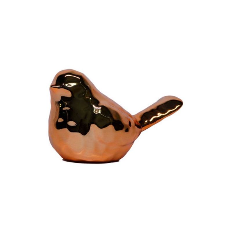 Pássaro Cerâmica Decor - 14x8x7 cm - Cobre