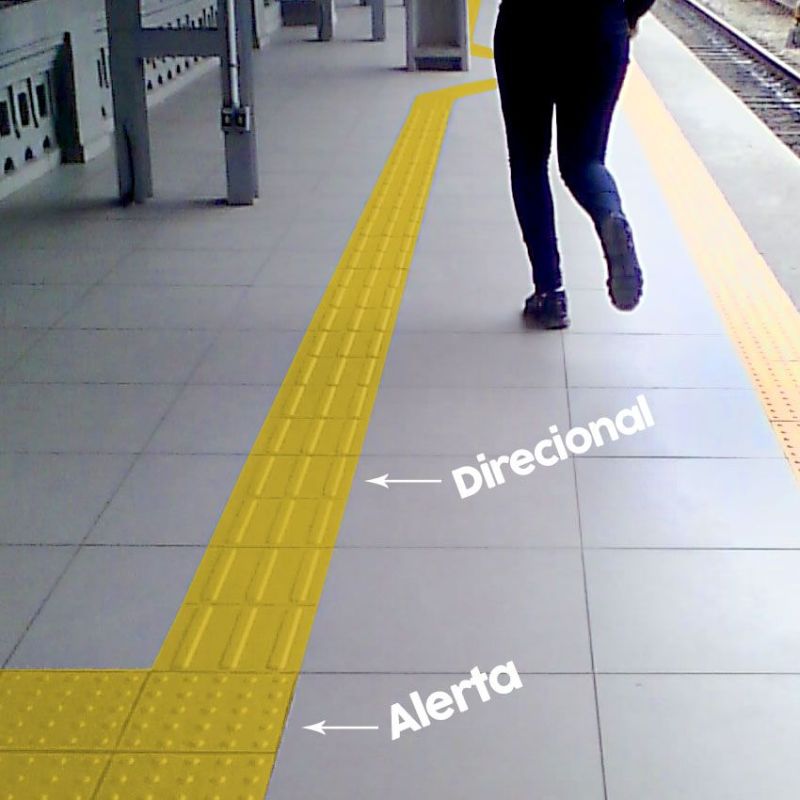 Piso Tátil Direcional - Amarelo