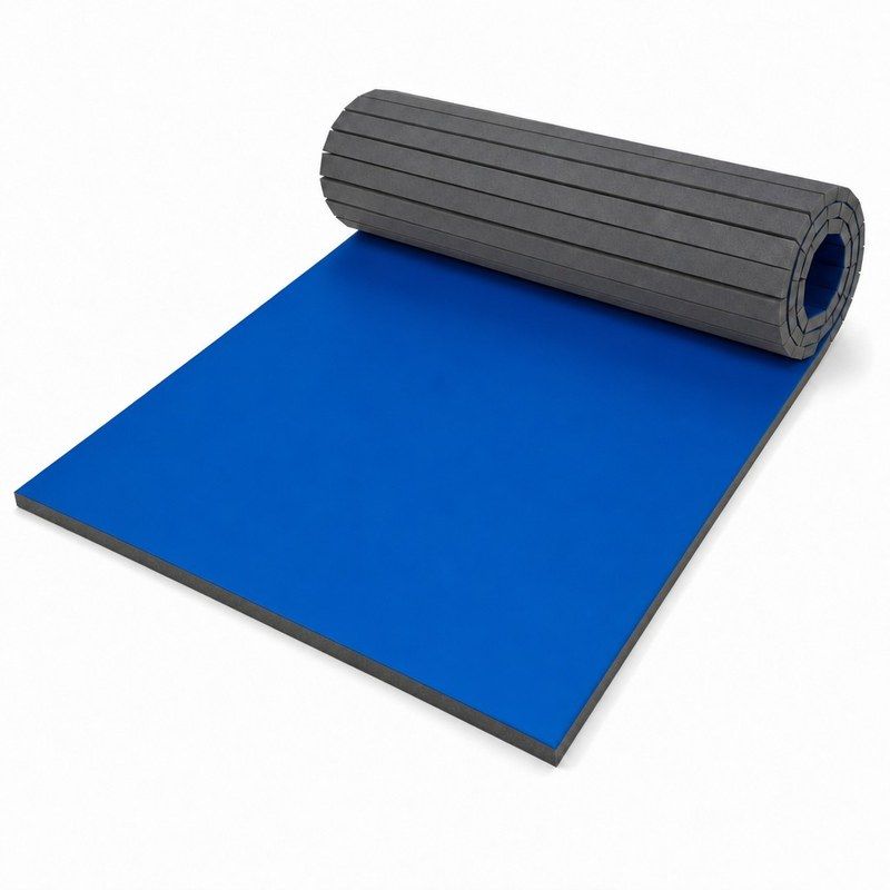 Tatame em Rolo Decofix 30mm Azul - meio aberto