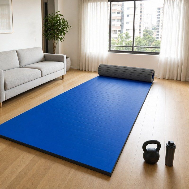 Tatame em Rolo Decofix 40mm Azul - na sala