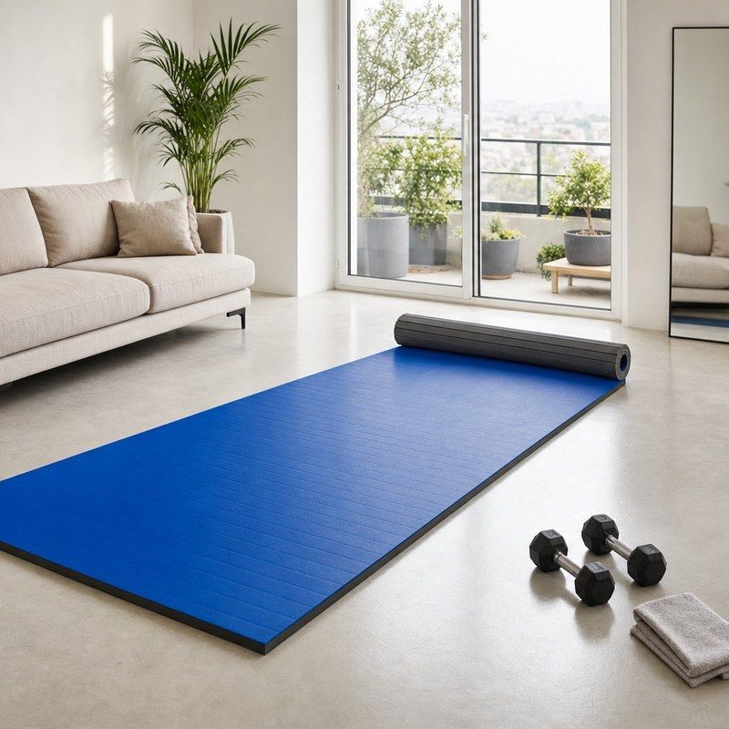 Tatame em Rolo Decofix 30mm Azul - espaço de treino em casa