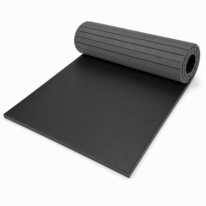 Tatame em Rolo Decofix 30mm Preto - meio aberto