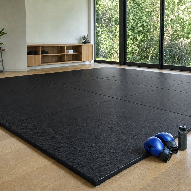 Tatame Olímpico Profissional 2x1m 45mm Preto - área de treino em casa