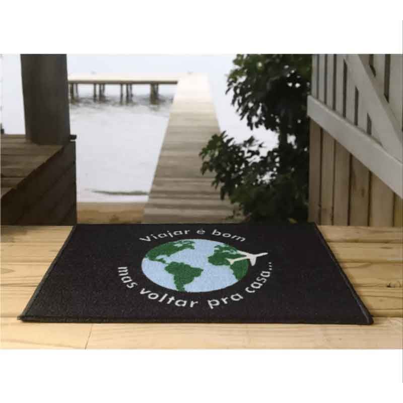 Tapete capacho bem vindo viajar 40x60cm