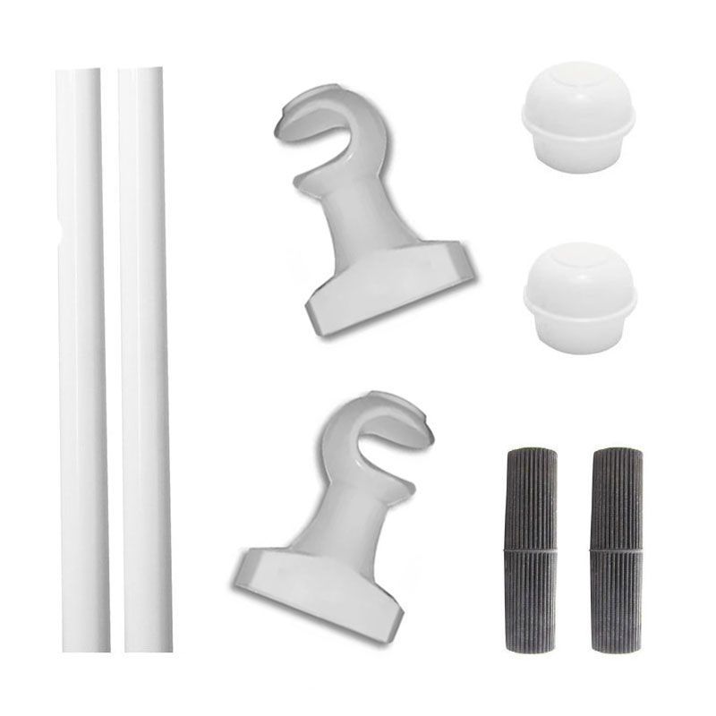 Kit simples N2 - 2,00mt - 2 suportes - Branco 