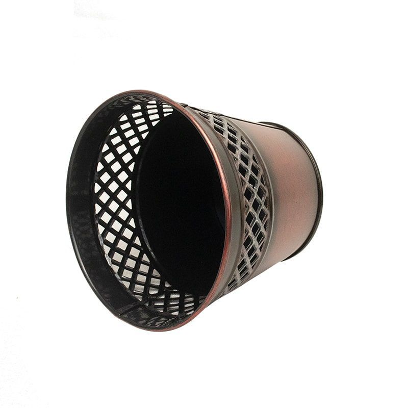 Vaso de Metal Decor p/ Flores - 14 x 12 cm - Marrom
