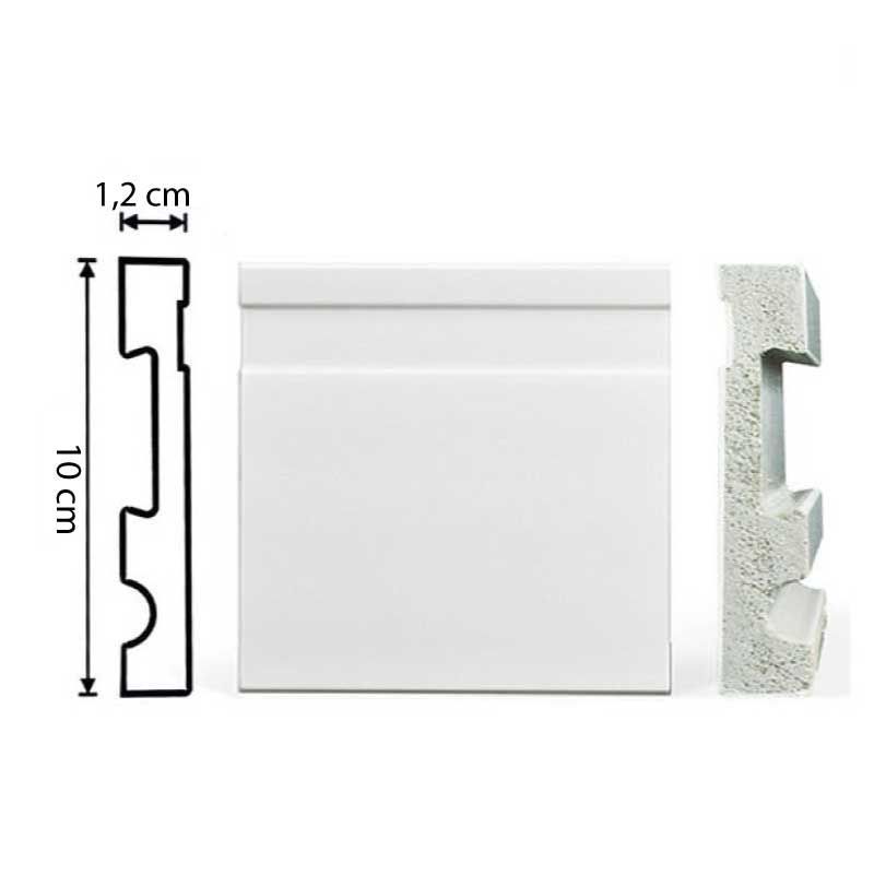 Rodapé Branco Frisado 10cm