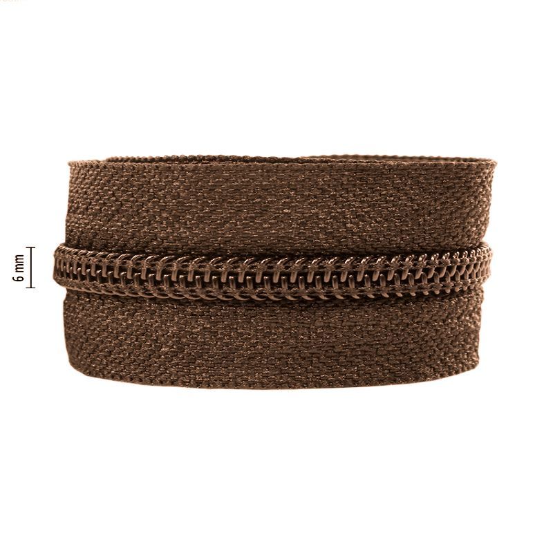 Fecho zíper cor marron 