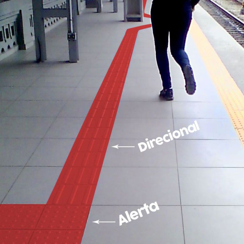 Piso Tátil Alerta - Vermelho