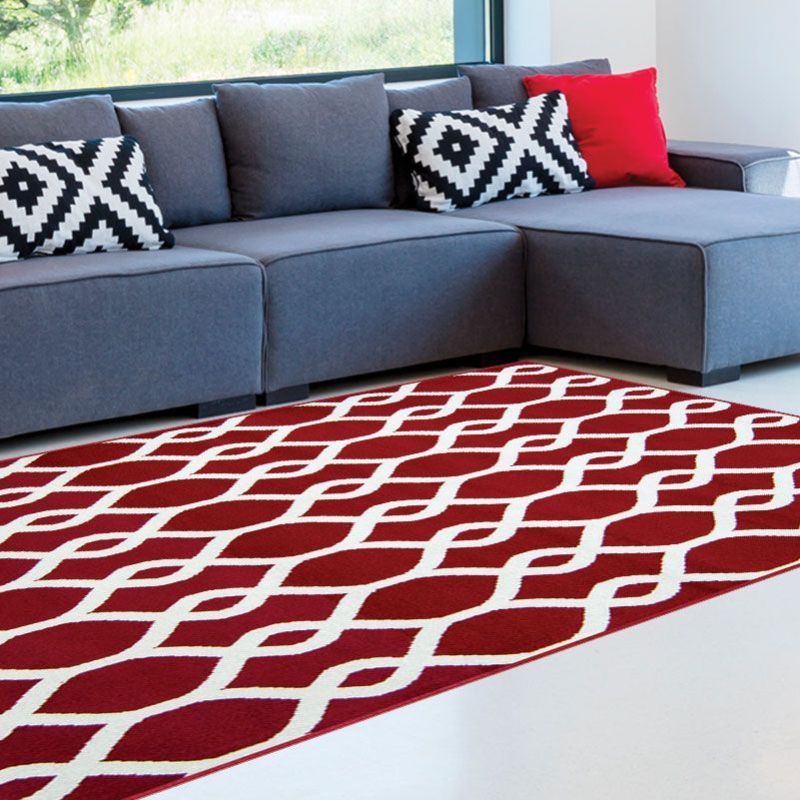 Tapete Geométrico Dublin - Vermelho - 1,50 x 2,00m