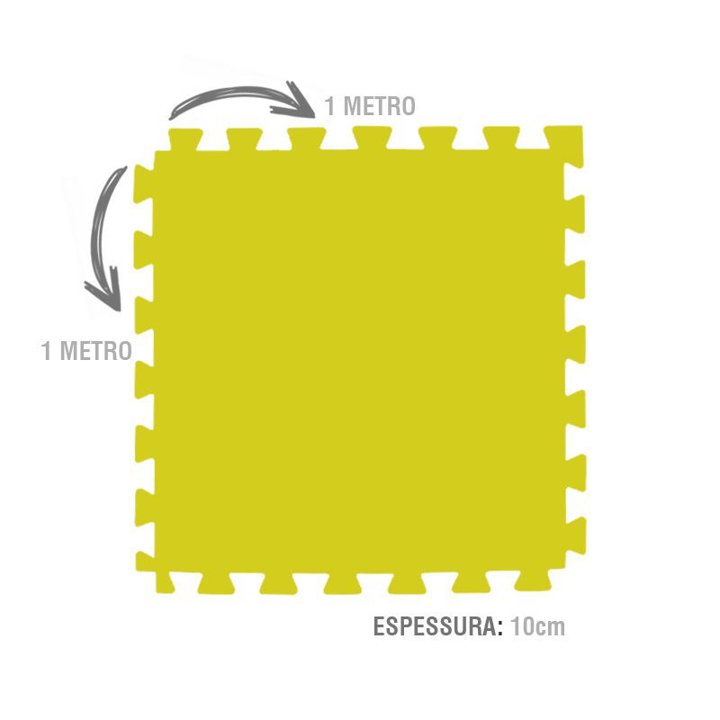 Kit 12 Tatames EVA 10mm - Amarelo 1x1
