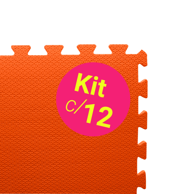Kit 12 Tatames EVA 10mm - Laranja 1x1 
