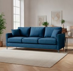 Tecido Para Estofamento Linen Look Copertino Azul Marinho 67