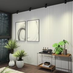 Painel Ripado em Barra Branco 2,85m x 12,2cm Parede e Revestimentos