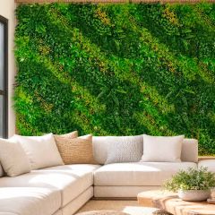 Kit 4 Placas Jardim Vertical Artificial Luxo Floresta Mix 50x50cm CCGA134S