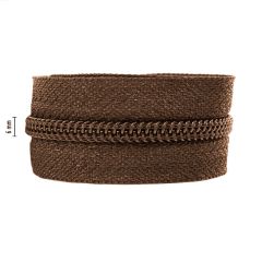 Fecho zíper cor marron 