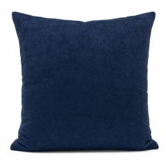 Capa de Almofada Suede Amassado Marinho 11 aplicada no sofá
