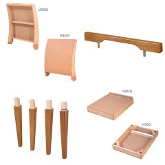 Kit Armação de Cadeira Com Pés e Frontão - Damasco