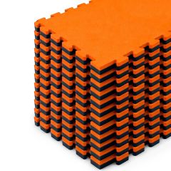 Kit 12 Tatames EVA 30mm Laranja e Preto