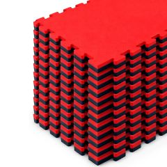 Kit 12 Tatames EVA 30mm Vermelho e Preto
