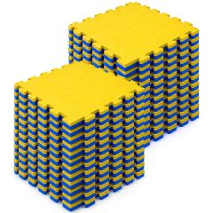 Kit 24 Tatames EVA 30mm Amarelo e Azul
