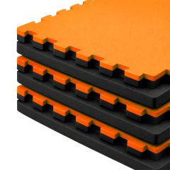 Kit 6 Tatames EVA 30mm Laranja e Preto