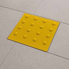 Piso Tátil Alerta Borracha - Amarelo - Unidade NBR 9050